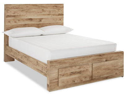 Lit de rangement Derekson avec 2 tiroirs intégrés au pied du lit, naturel - format lit double | Derekson Storage Bed with 2 Built-In Footboard Drawers, Natural - Full Size