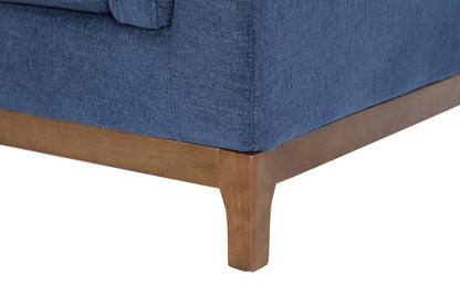 Zara 2-Piece Left-Facing Fabric Sectional with Chaise and Wood Legs - Navy | Canapé sectionnel gauche Zara 2 pièces en tissu avec chaise longue et pieds en bois - bleu marine