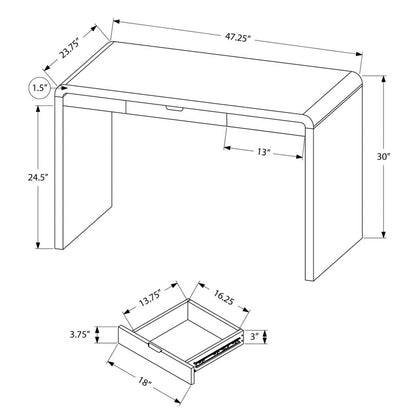 Bureau Hobson 47.25 - Blanc brillant|Bureau Hobson de 47,25 po - blanc lustré