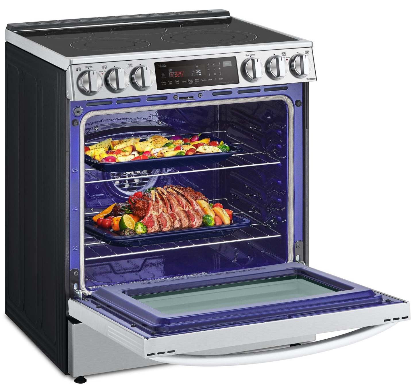 Cuisinière électrique intelligente LG de 6,3 pi³ avec friture à air et convection ProBake Convection® - Acier inoxydable résistant aux taches…