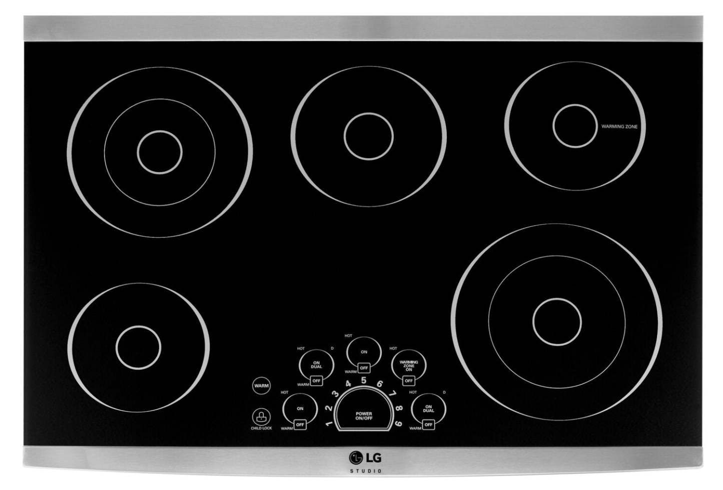 LG Studio 30 5-Element Electric Cooktop - Black Ceramic Glass - LSCE305ST | Table de cuisson électrique LG Studio de 30 po à 5 éléments - vitrocéramique noire - LSCE305ST