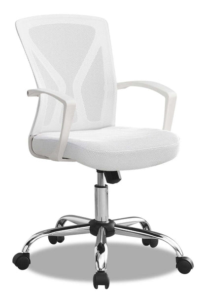 Dominic 23.5 Office Chair with Mesh Back - Blanc|Chaise de bureau Dominic de 23,5 po avec dossier en maille - blanche