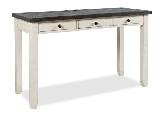Madison County 50 Office Office Desk with 3-Drawers - Vintage White with Barnwood Brown |Bureau Madison County de 50 po à 3 tiroirs - blanc rétro avec brun de style bois de grange