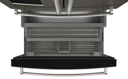 Réfrigérateur KitchenAid de 26,2 pi³ et de 36 po à portes françaises - acier inoxydable noir - KRMF536RBS | KitchenAid 36 26,2 Cu. Fort. Réfrigérateur à portes françaises - Acier inoxydable noir - KRMF536RBS