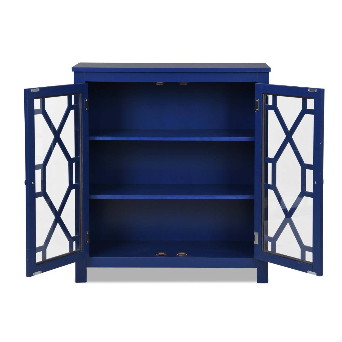 Armoire décorative Clary 31,5 avec portes en verre - Marine|Armoire décorative Clary de 31,5 po avec portes en verre - bleu marine