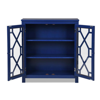 Armoire décorative Clary 31,5 avec portes en verre - Marine|Armoire décorative Clary de 31,5 po avec portes en verre - bleu marine