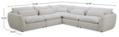 Monaco 5-Piece Sectional - Wheat | Sofa sectionnel Monaco 5 pièces - blé