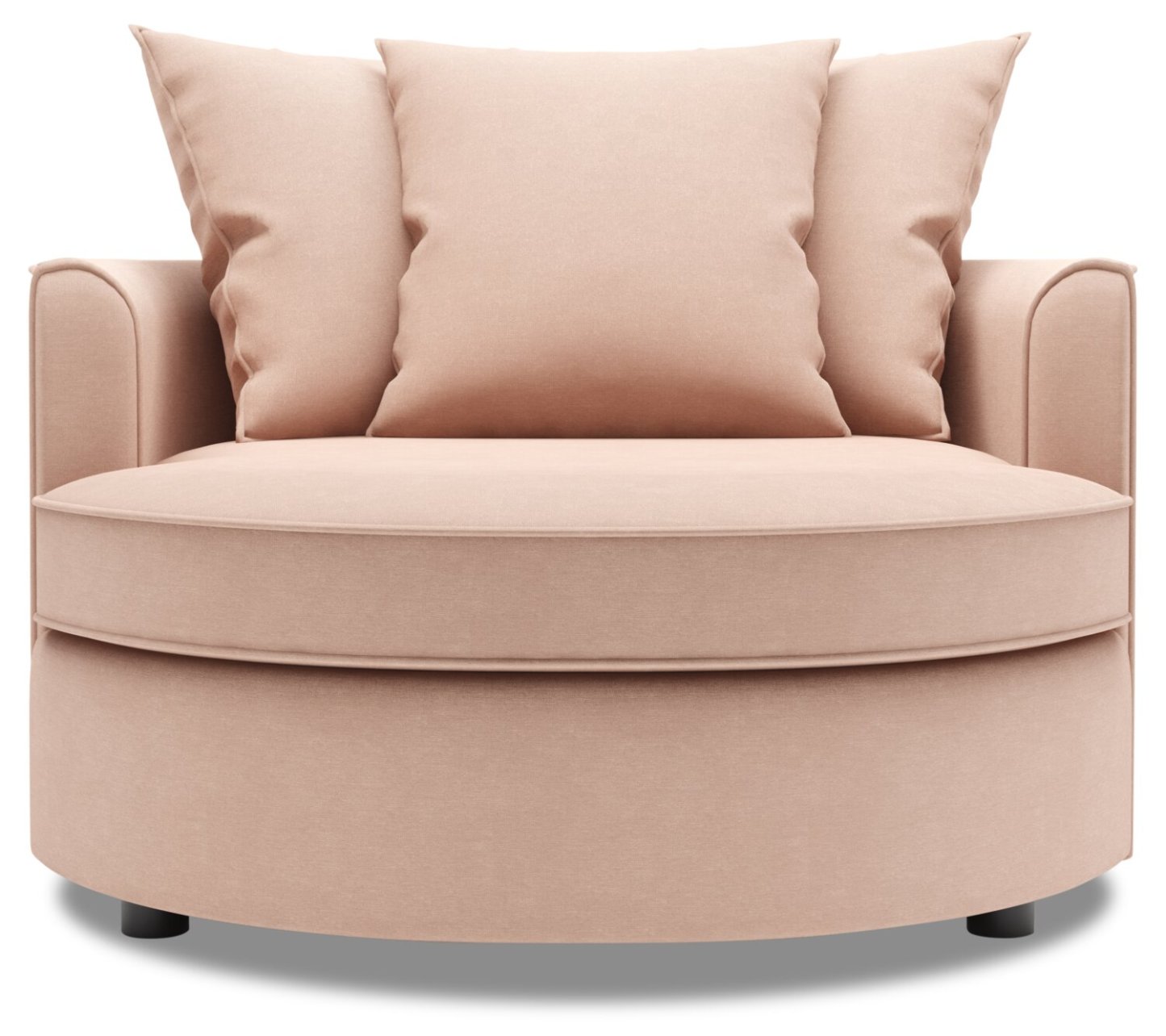 Fauteuil d’appoint enveloppant Sofa Lab de 48 po fabriqué au Canada en tissu d’apparence lin - rose Pax Rose | CUDD3249