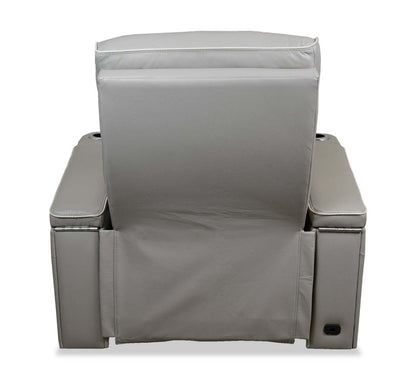 Fauteuil de massage à inclinaison électrique Elite de 38 po en cuir véritable avec son immersif et appuie-tête électrique - mastic