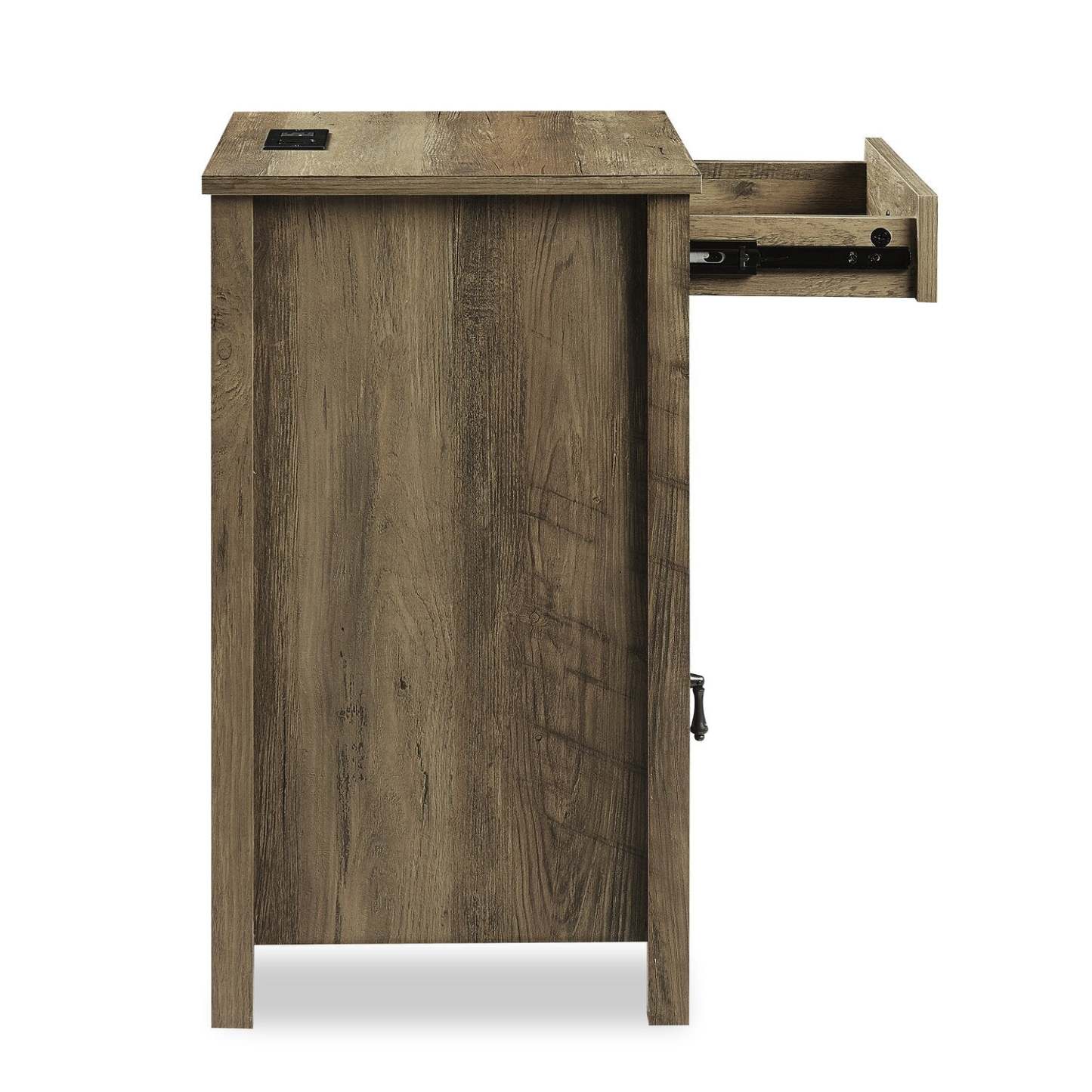 Table de nuit Theo à 1 tiroir avec armoire de rangement, 18 L x 25,75 H - Marron | Table de nuit Theo de 18 po (l) x 25,75 po (H) à 1 tiroir avec armoire de rangement - marron