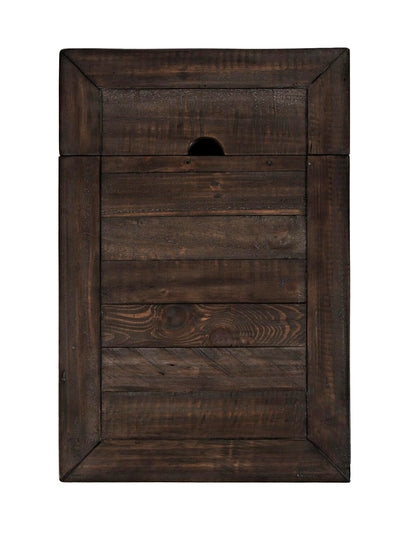 Morgan 16 Rustic Powered Chairside Table with Storage - Dark Brown with Reclaimed Wood|Table de fauteuil rustique Morgan de 16 po avec rangement - brun foncé avec bois recyclé