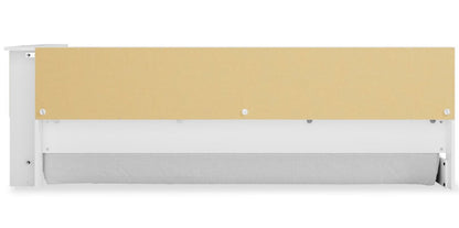 Lit bibliothèque plateforme Wolf pour enfants, blanc - taille simple | Lit plateforme bibliothèque Wolf pour enfants, blanc - format lit simple