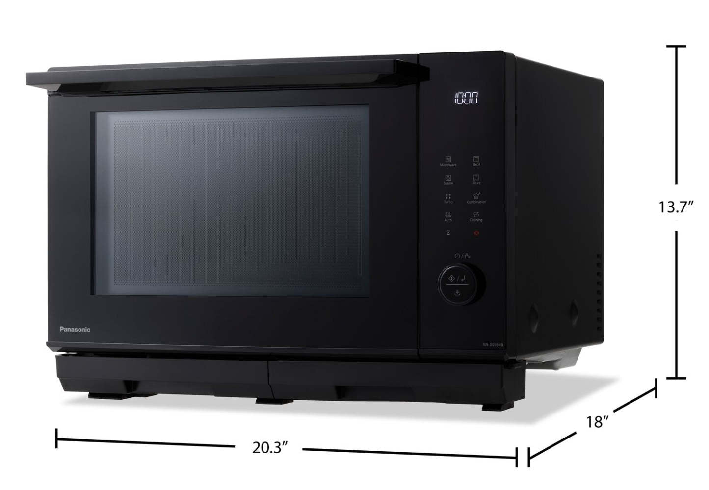 Panasonic 1 Cu. Fort. Micro-ondes de comptoir avec four à vapeur combiné et cavité plate de grande surface – Noir… | Four à micro-ondes de comptoir Panasonic de 1 pi³ avec quatre à la vapeur combiné et grande cavité de …