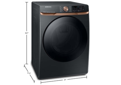 Sécheuse électrique Samsung de 7,5 pi³ avec vapeur - acier inoxydable noir - superposable - DVE50BG8300VAC | Samsung 7,5 Cu. Fort. Sèche-linge électrique à vapeur - Inox noir - Empilable - DVE50BG8…