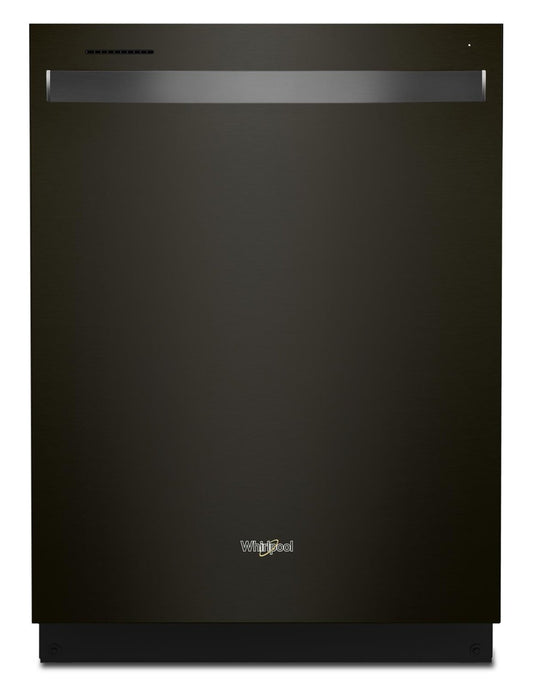 Lave-vaisselle encastré Whirlpool de 24 po et de 47 dBA avec commandes sur le dessus et 3e panier - Résistance aux empreintes digitales en acier inoxydable noir …