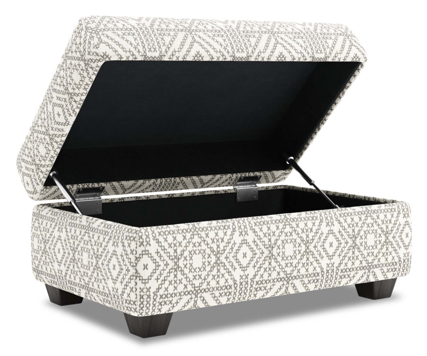 Fabriqué au Canada Pouf de rangement personnalisable The Trunk 39 en tissu - Greystone multicolore | Pouf de rangement The Trunk de Sofa Lab de 39 po fabriqué au Canada en tissu - Greystone multicolore | TRUN1155
