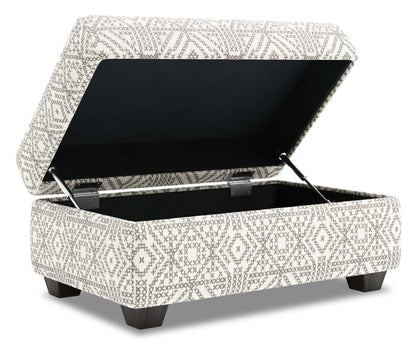 Fabriqué au Canada Pouf de rangement personnalisable The Trunk 39 en tissu - Greystone multicolore | Pouf de rangement The Trunk de Sofa Lab de 39 po fabriqué au Canada en tissu - Greystone multicolore | TRUN1155