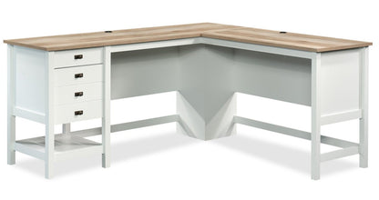 Joana 65.12 Bureau en forme de L - blanc doux | L-Shaped Office Desk Joana de 65,12 po - Soft White