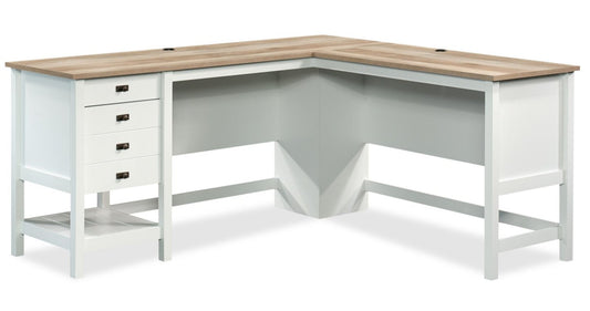 Joana 65.12 Bureau en forme de L - blanc doux | L-Shaped Office Desk Joana de 65,12 po - Soft White