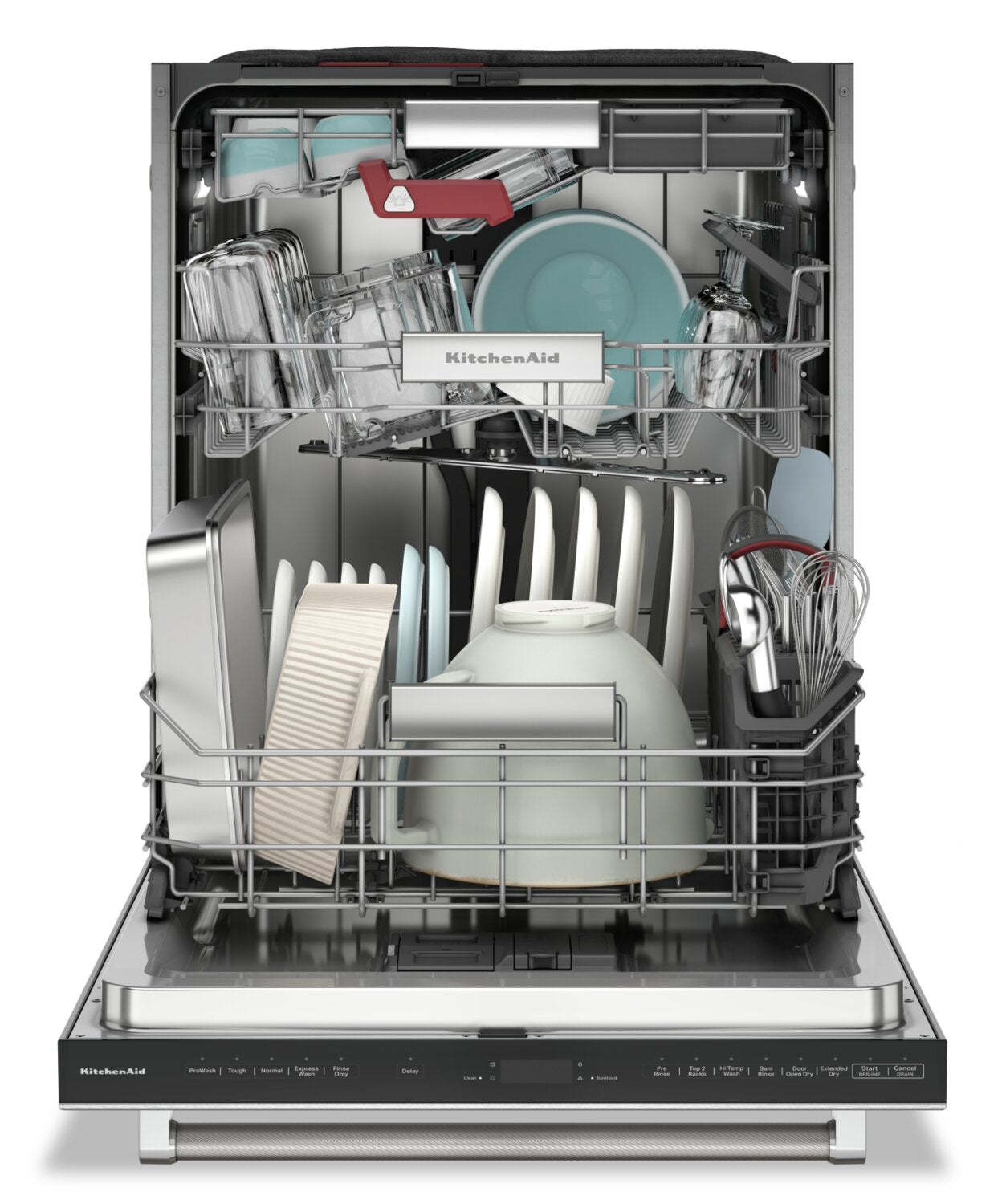 Lave-vaisselle encastré KitchenAid de 24 po et de 39 dBA avec commandes sur le dessus - acier inoxydable avec finition PrintShield™ - K…