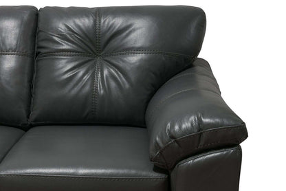 Fabriqué au Canada, canapé sectionnel de gauche Addison 2 pièces en tissu d’apparence cuir avec coussins de siège amovibles - gris