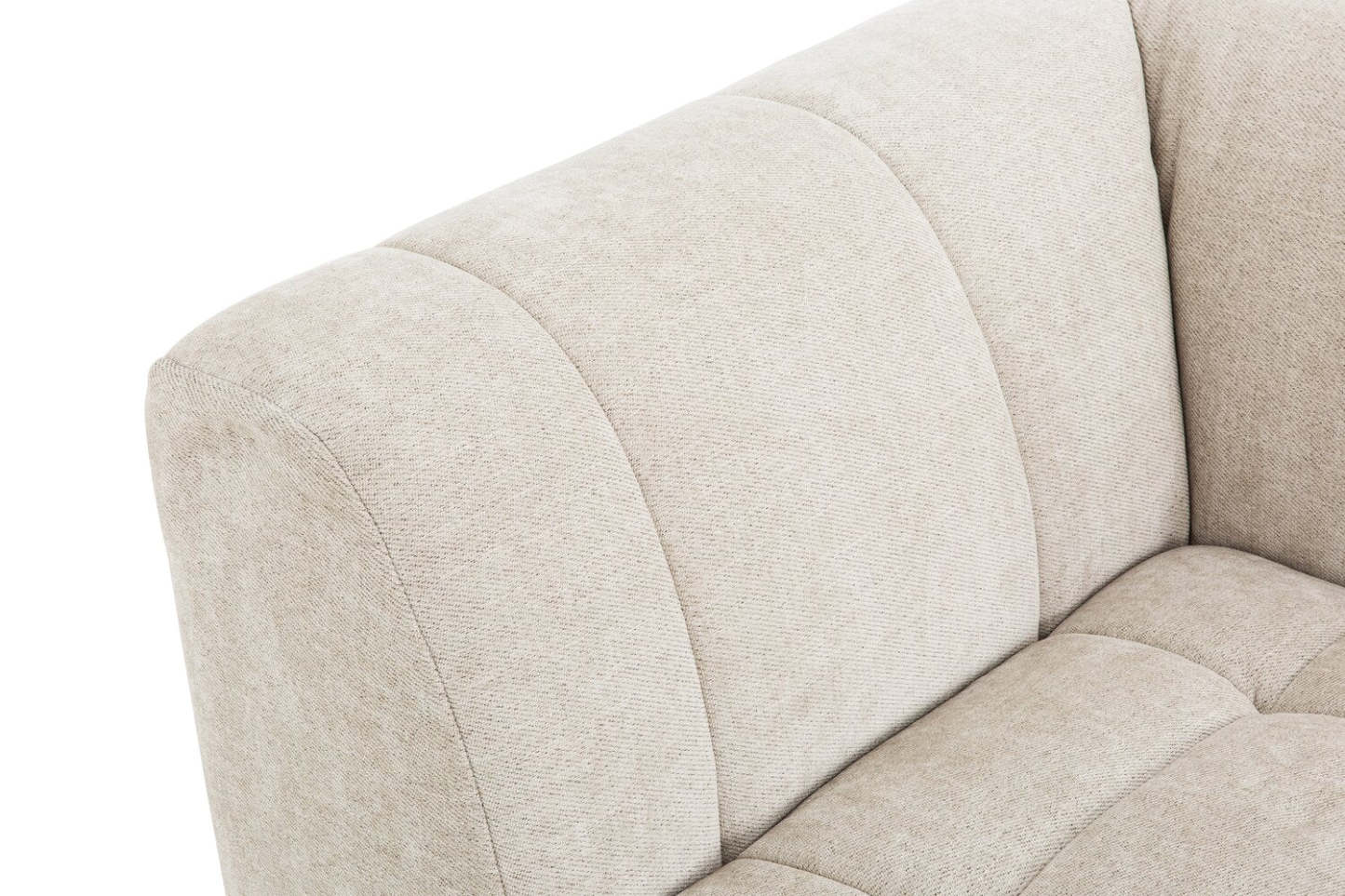 Canapé sectionnel modulaire Oaklyn Kort &amp; Co. 6 pièces en tissu avec poufs et coussins de siège capitonnés - beige