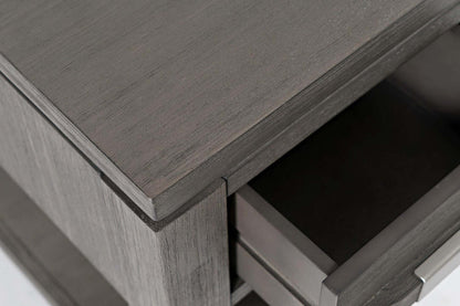 Table de chaise rustique Bronx 16 avec rangement et étagère - Bois gris|Table de fauteuil rustique Bronx de 16 po avec rangement et tablette - bois gris