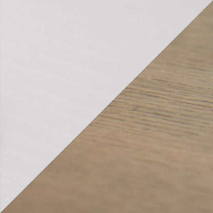 Kort & Co. Logan 22 Table de bout traditionnelle avec rangement et tablette - blanche et chêne noyer