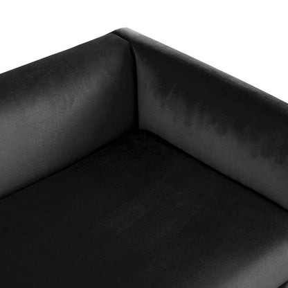 Banc Cass 52 - Velours Noir avec Pieds Dorés|Banc Cass de 52 po - velours noir avec pattes dorées