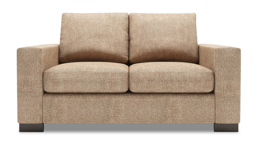 Fabriqué au Canada Canapé Personnalisable Lab Track 62 Canapé en Chenille avec Accoudoirs Droits - Taupe de Luxe | Causeuse Track de Sofa Lab de 62 po fabriquée au Canada en tissu d’apparence lin avec accoudoirs rectilignes - taupe de Luxe | TR202893