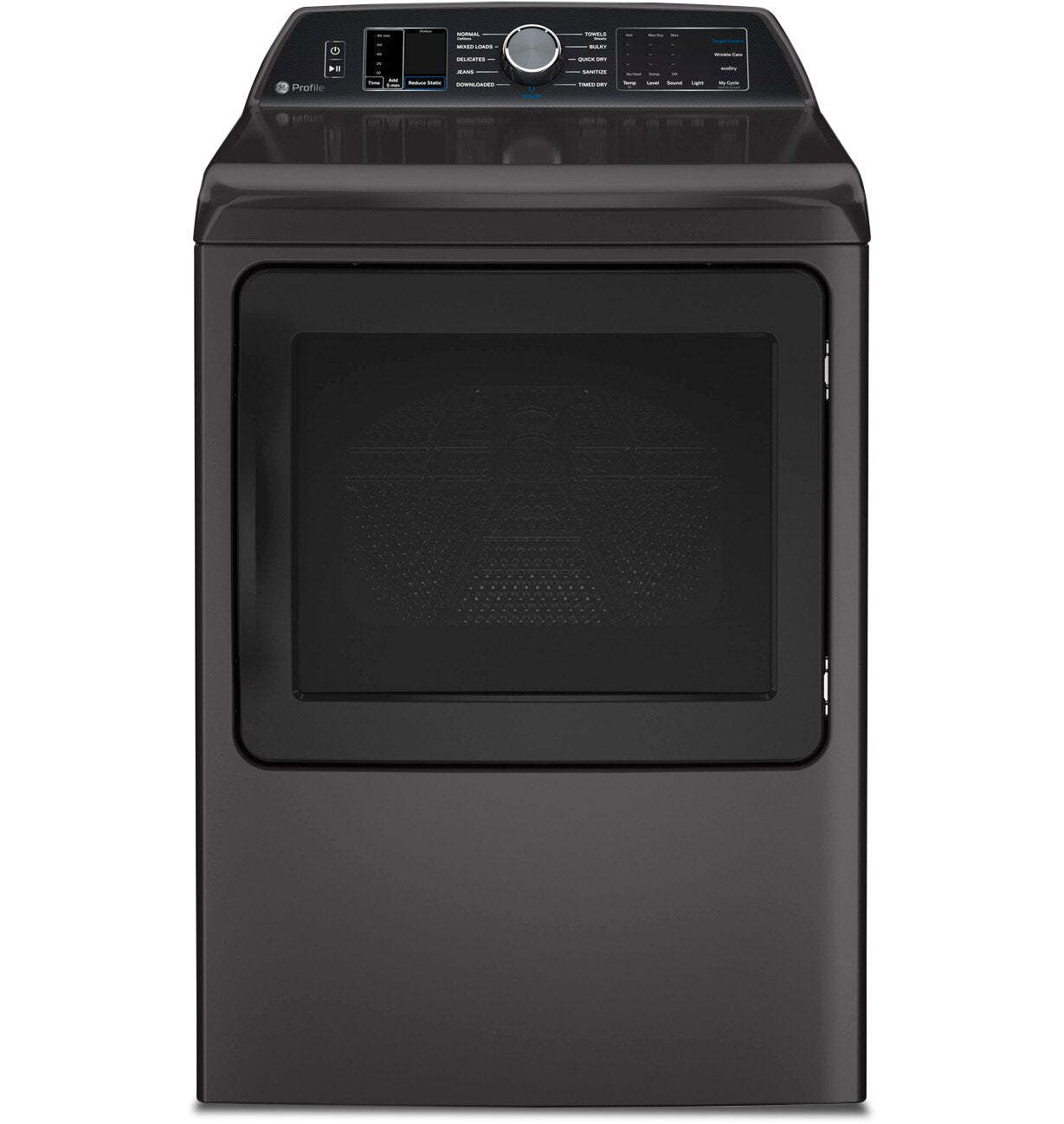 Sécheuse électrique Profile de 7,4 pi³ avec lien à la laveuse - PTD70EBMTDG | Profile 7.4 Cu. Ft. Electric Dryer with Washer Link - PTD70EBMTDG