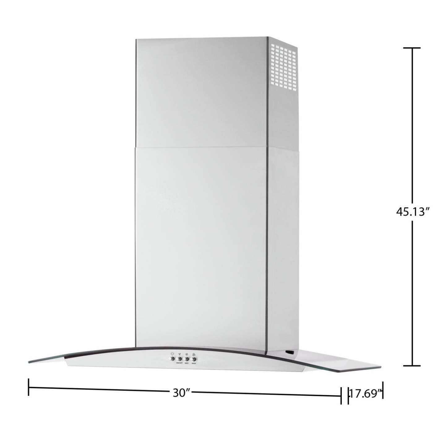 Hotte de cuisinière murale en verre Whirlpool 30 - WVW51UC0LS | Hotte de cuisinière murale Whirlpool de 30 po en verre - WVW51UC0LS | WVW51UCS