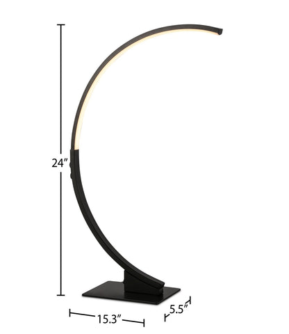 Lampe de table LED Zeus 24 Noir Mat|Lampe de table Zeus de 24 po noir mat à DEL