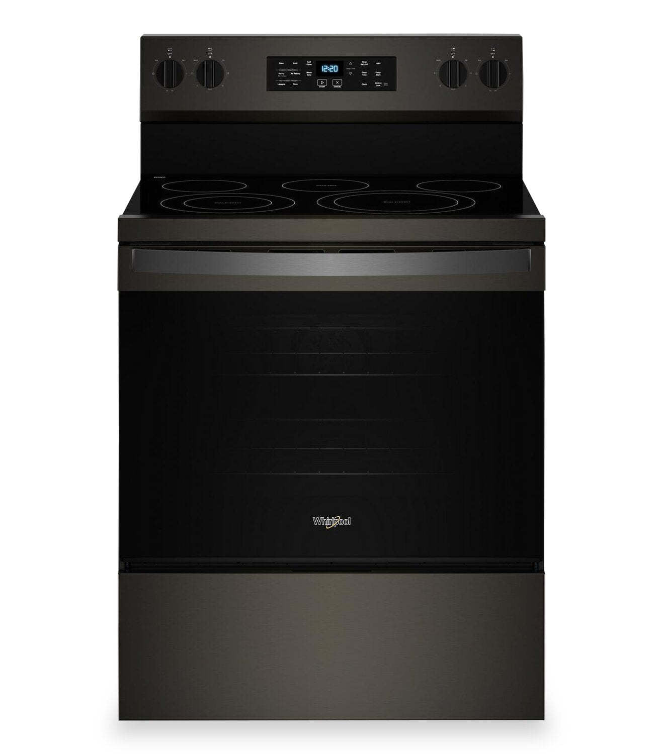 Cuisinière électrique Whirlpool de 5,3 pi3 avec friture à air sans préchauffage - acier inoxydable noir - YWFES5030RV  | Cuisinière électrique Whirlpool de 5,3 pi3 avec friture à air sans préchauffage - acier inoxydable noir - YWFES5030RV  | YWFES5RV