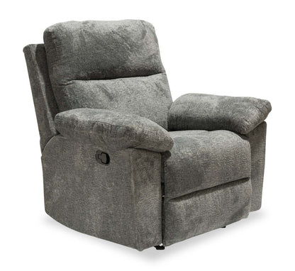 Made in Canada Oliver 40 Chenille Fabric Glider Reclining Chair - Addison Pewter Grey | Fauteuil coulissant inclinable Oliver de 40 po fabriqué au Canada en tissu de chenille - gris étain Addison