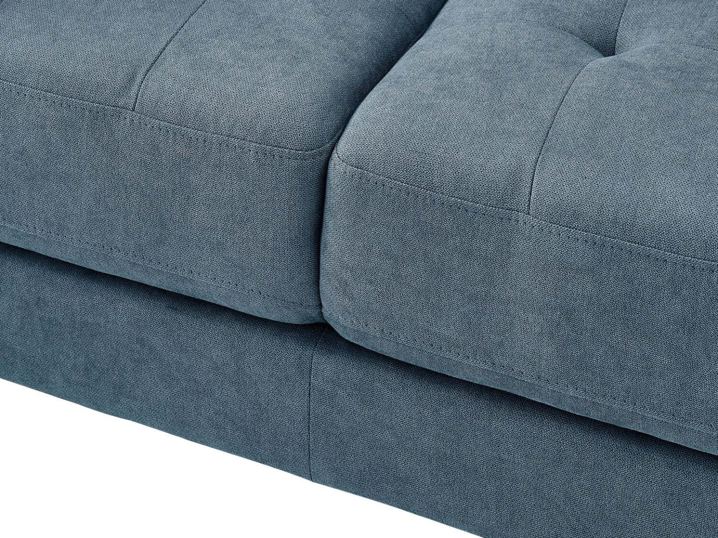 Canapé en tissu Metro 78 avec coussins d'assise capitonnés et coussins de dossier réversibles - Bleu denim | Canapé Metro de 78 po en tissu avec coussins de siège capitonnés et coussins de dossier réversibles - bleu denim
