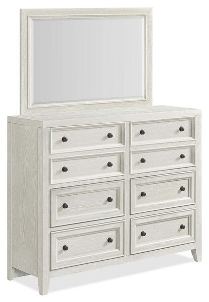 Commode Casa de 8 tiroirs pour la chambre à coucher, 54 po (l) x 44 po (H), en bois - blanche