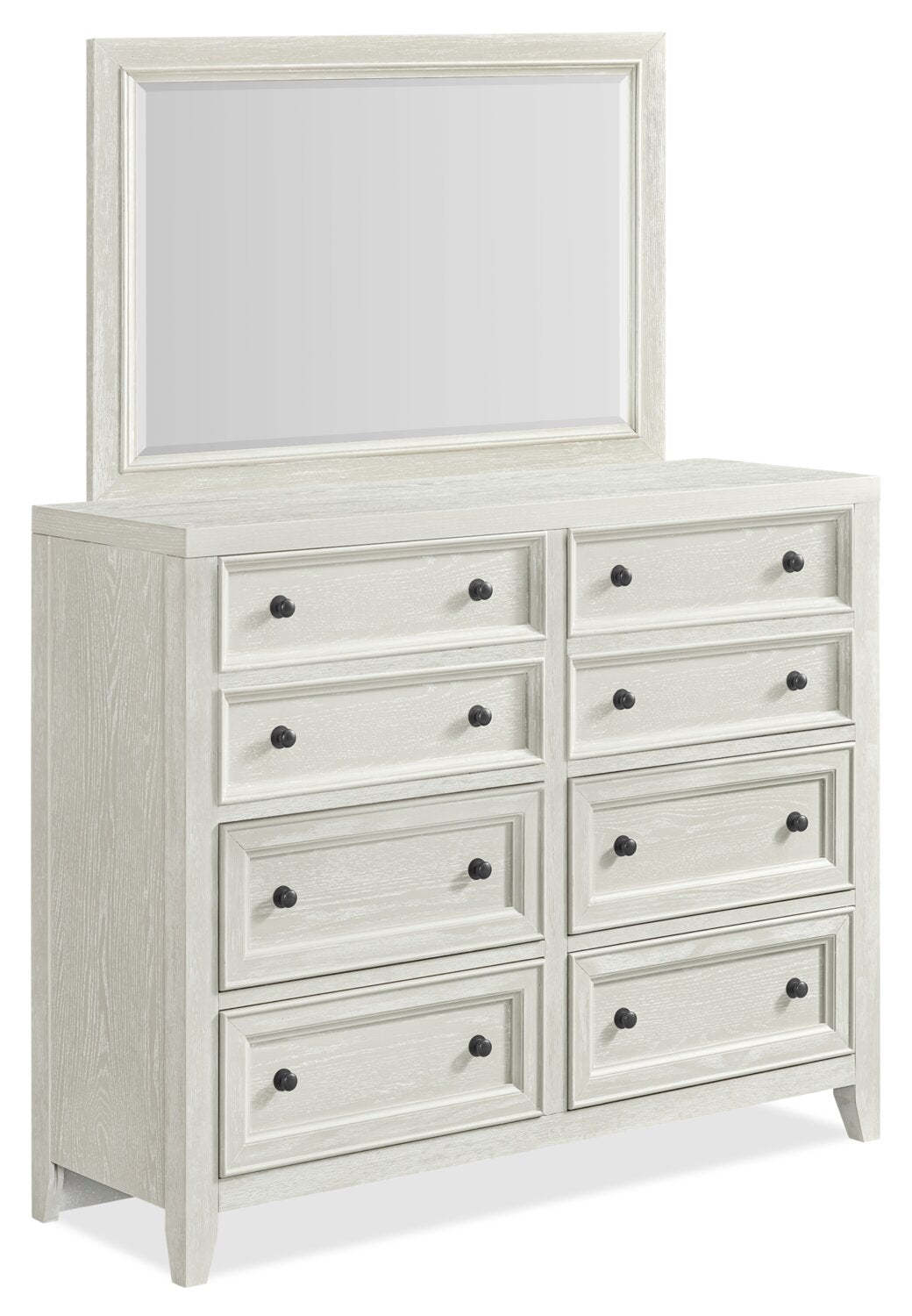 Casa Bedroom Dresser Mirror, Wood, Attachable, Wall Hanging - White | Miroir de commode de chambre à coucher Casa en bois à fixer au meuble ou à suspendre au mur - blanc