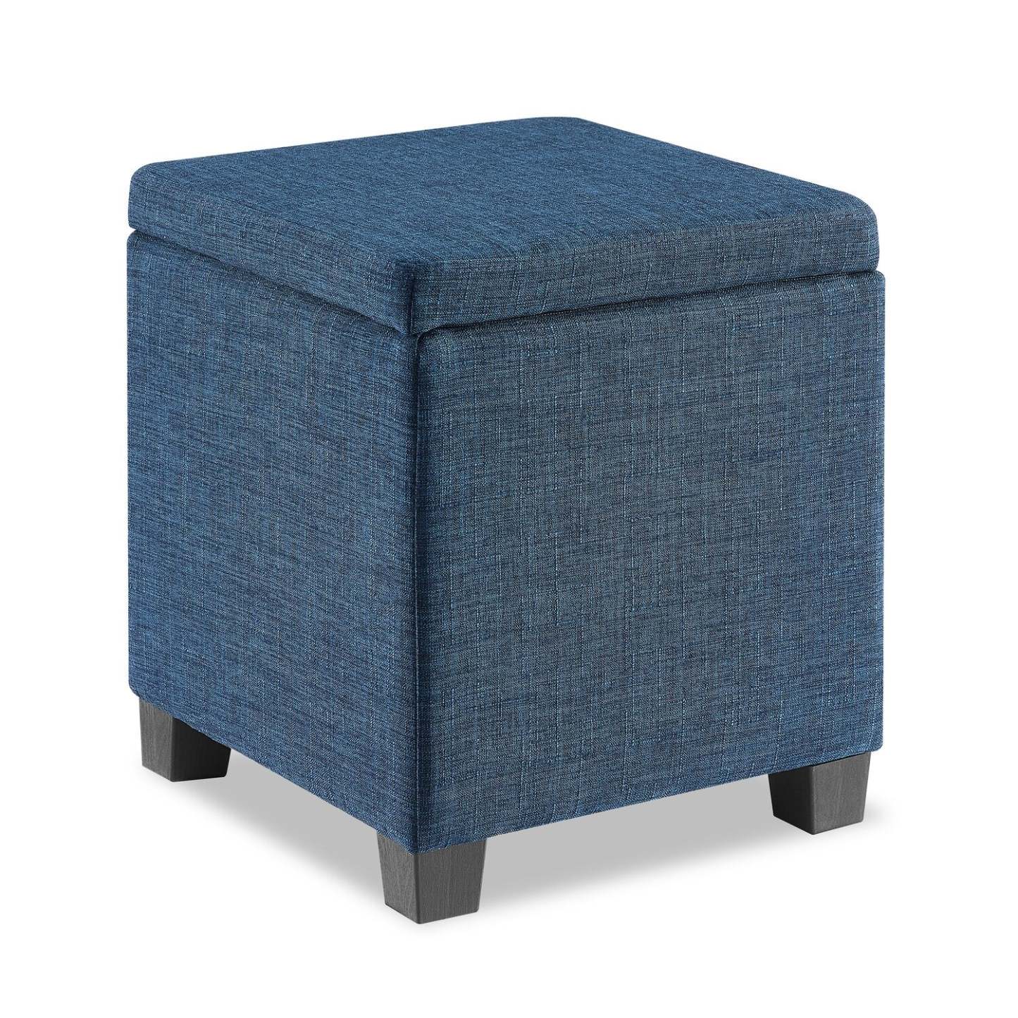 Ottawa 14.75 Square Fabric Storage Ottoman - Navy|Pouf de rangement carré Ottawa de 14,75 po en tissu - bleu marine