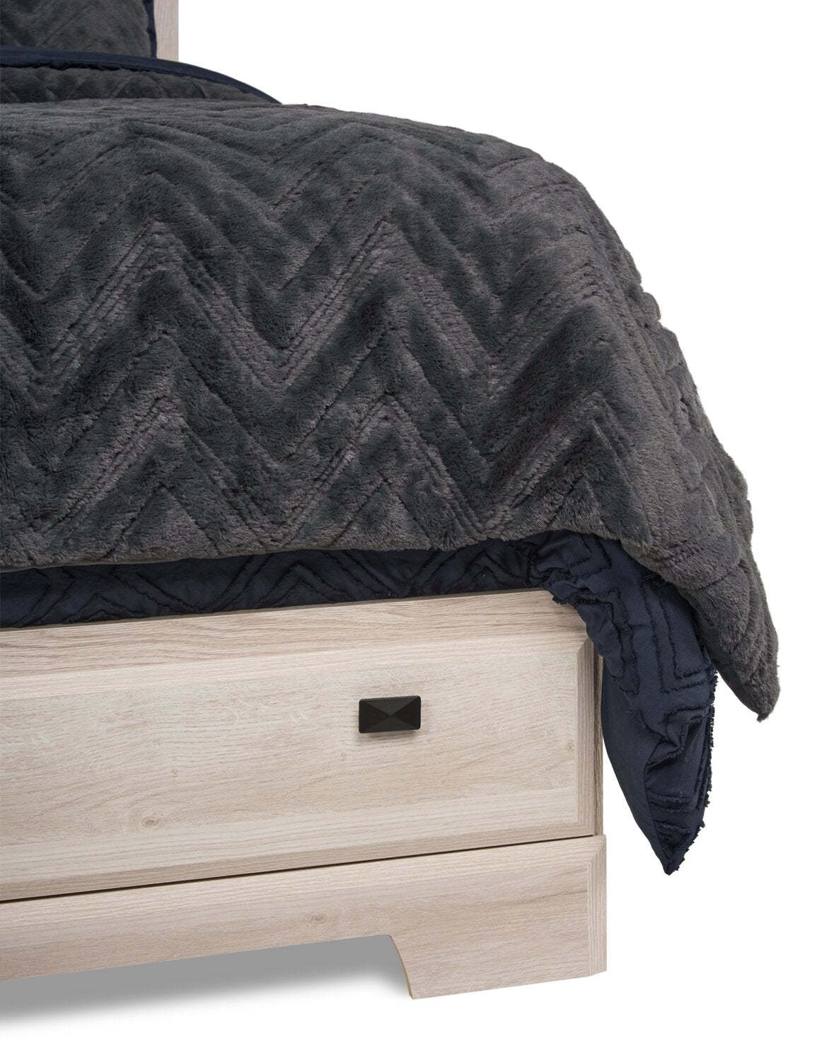 Lit plateforme Yorkdale à 6 tiroirs fabriqué au Canada avec tête de lit et cadre de rangement, blanc - Taille Queen