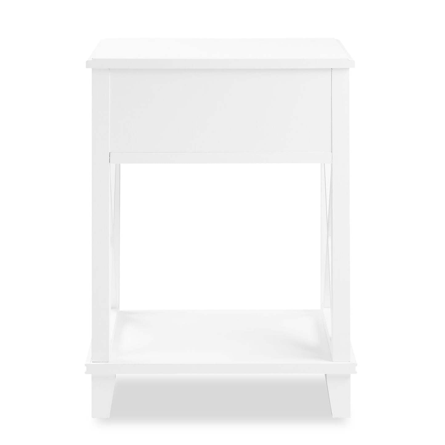 Table de chevet Elle à 1 tiroir, 18 L x 25,75 H - Blanc | Table de nuit Elle de 18 po (l) x 25,75 po (H) à 1 tiroir - blanche
