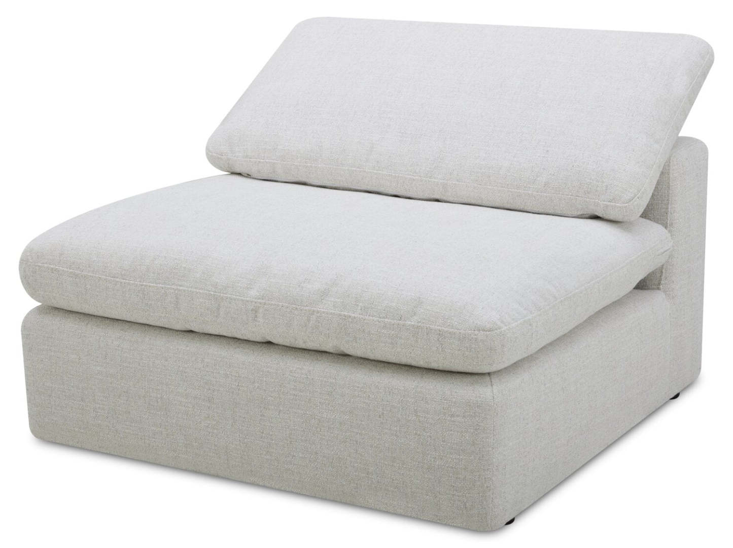 Sofa sectionnel modulaire Sky 4 pièces en tissu avec fauteuil à inclinaison électrique et coussins en plumes et duvet - blé Nathan