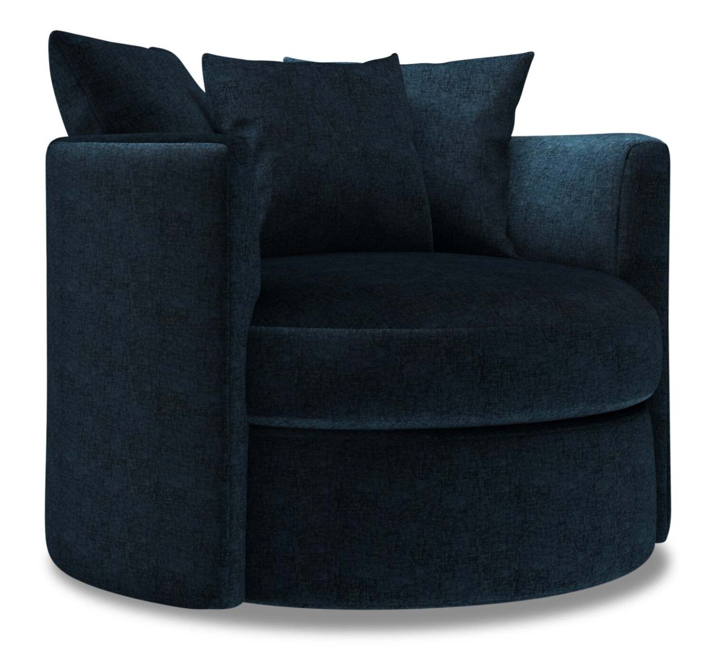 Fabriqué au Canada Sofa Lab Personnalisable Nest 41 Chenille Fabric Rotating Accent Chair - Fauteuil d'appoint pivotant Nest de Sofa Lab de 41 po fabriqué au Canada en tissu de chenille - bleu Luxury Indigo | NID3193