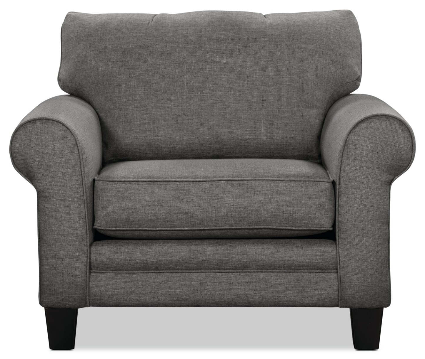 Made in Canada Tula 42 Fabric Chair with Rolled Arms - Steel Grey | Fauteuil Tula de 42 po fabriqué au Canada en tissu avec accoudoirs enroulés - gris acier