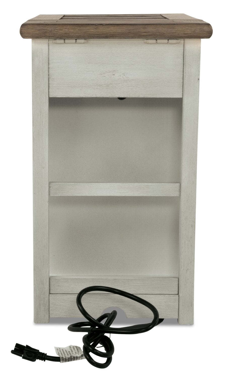 Colby 14 Rustic Chairside Table with Storage - Two Tone Wood|Table de fauteuil rustique Colby de 14 po avec rangement - bois deux teintes