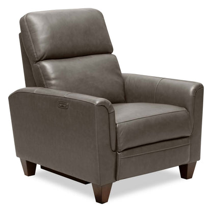 Bryce 35.5 Top-Grain Genuine Leather Power Reclining Chair with Power Headrest - Grey | Fauteuil à inclinaison électrique Bryce de 35,5 po en cuir véritable de qualité supérieure avec appuie-tête électrique - gris