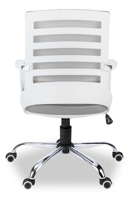 Felton 24 Office Chair - White with Grey Mesh|Chaise de bureau Felton de 24 po - blanche avec mailles grises