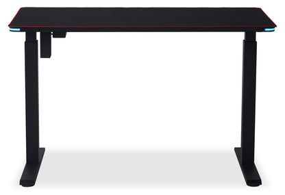Bureau de jeu Finch 47 avec réglage électrique de la hauteur et éclairage RVB – Noir | Bureau de jeu Finch de 47 po avec réglage électrique de la hauteur et éclairage à DEL RVB - noir