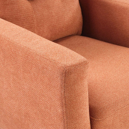 Chaise en tissu Cosmo 34 avec coussin de dossier capitonné - Orange | Fauteuil Cosmo de 34 po en tissu avec coussin de dossier capitonné - orange