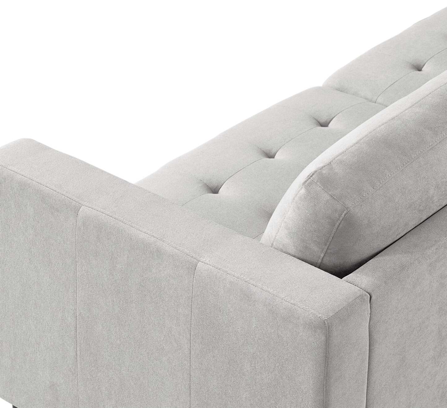 Sofa sectionnel de gauche Metro 2 pièces en tissu avec fauteuil long et coussins de siège capitonnés - neutre